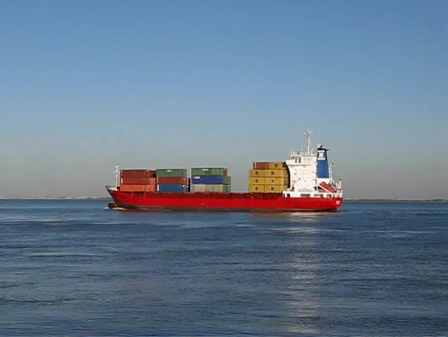 Cargo ship with containers