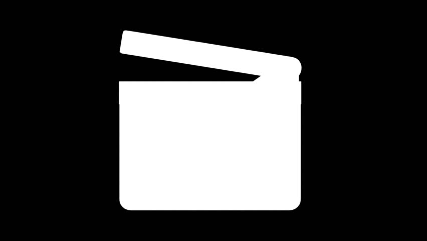 Movie clapper board in motion - two parts with alpha