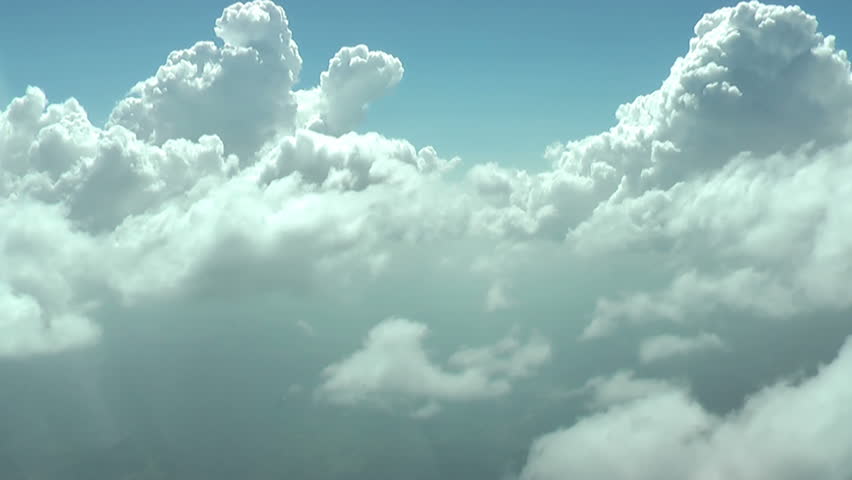 Flying through the clouds. Crew view