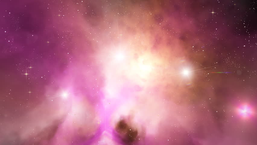 Flying through nebula somewhere deep in space