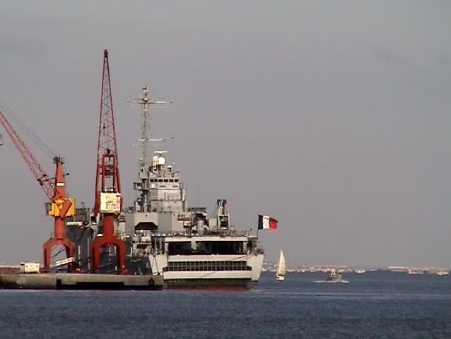 French warship in port