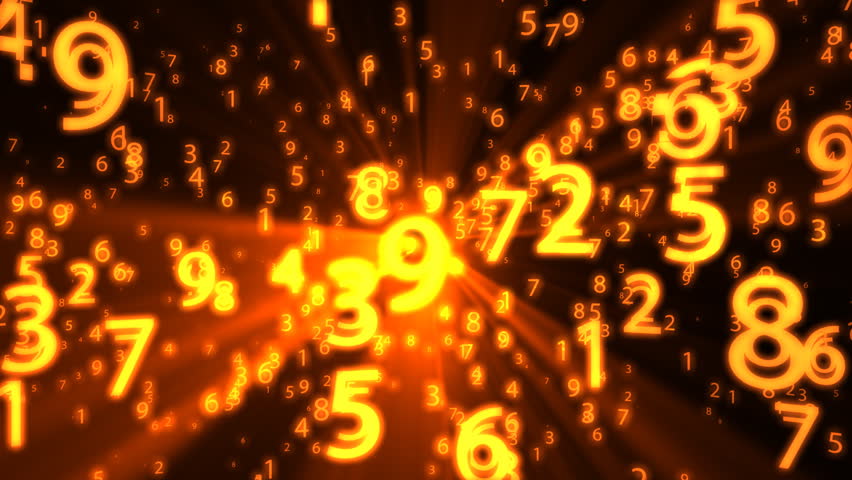 Orange Glowing Numbers - Motion Background 55 (HD) - Motion background with bright glowing numbers. Great for financial, statistic or mathematics concepts.