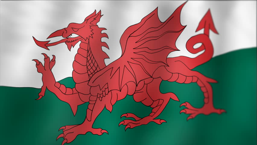 The Flag Of Wales In The United Kingdom. The Flag Incorporates The Red 