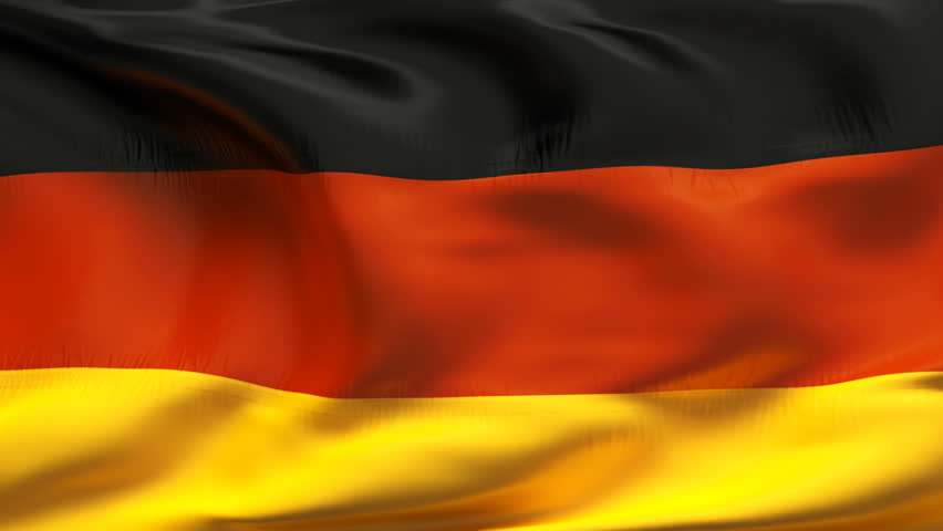 Textured GERMAN satin cotton flag with wrinkles and seams