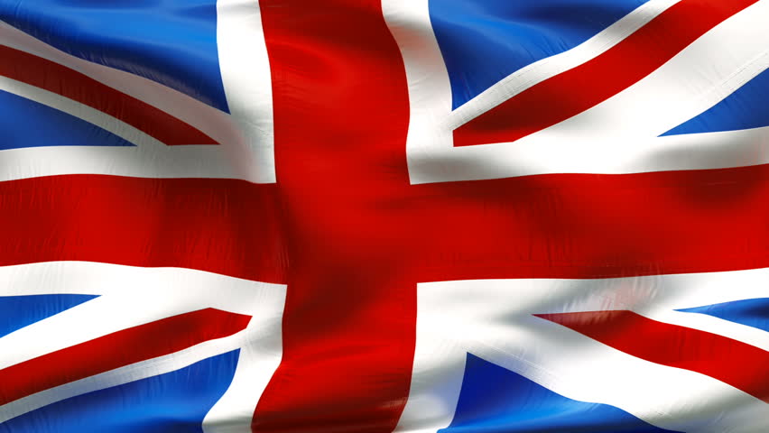 Textured GREAT BRITAIN  satin cotton flag with wrinkles and seams