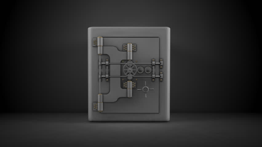 A 1080p HD video of a iron safe opening and rays of light shooting out