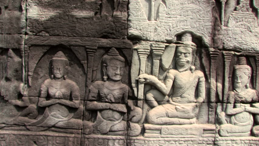 Bas Reliefs Sculpture Angkor Wat, Cambodia 