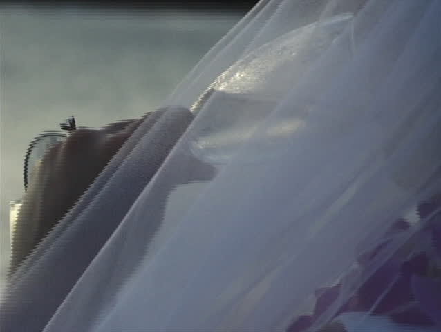 Abstract of bride drink champagne