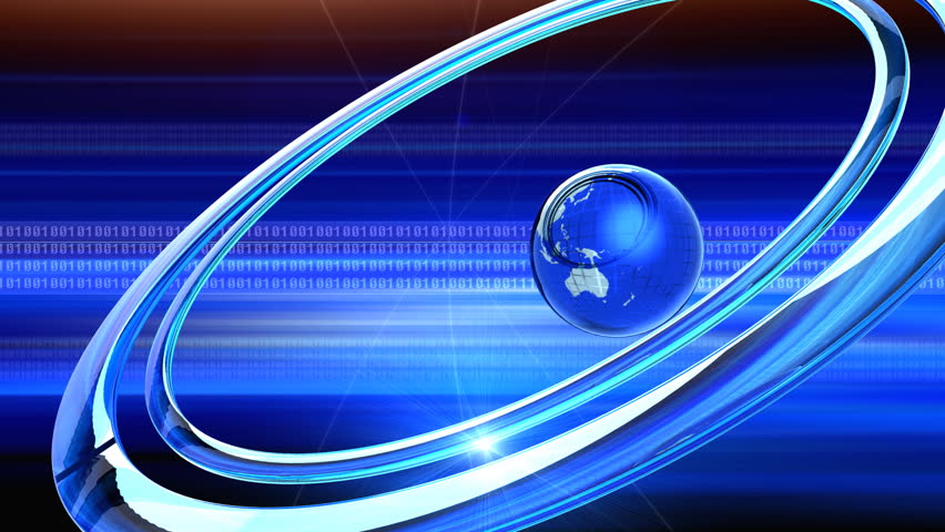 Computer-rendered animation for astronomical TV with turning blue globe.  