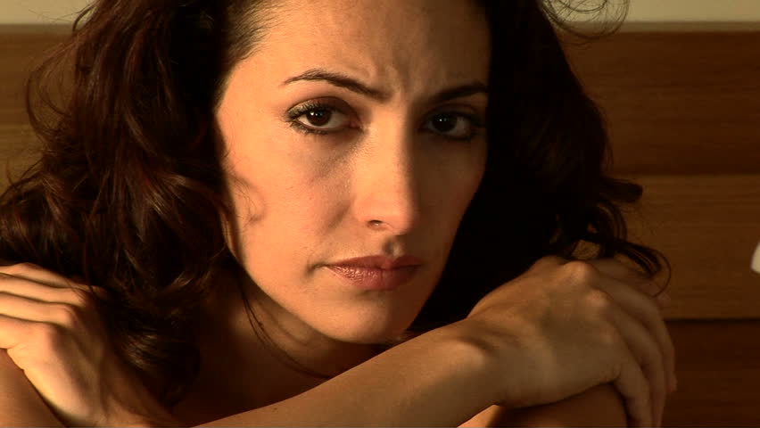 Close up portrait of depressed young woman