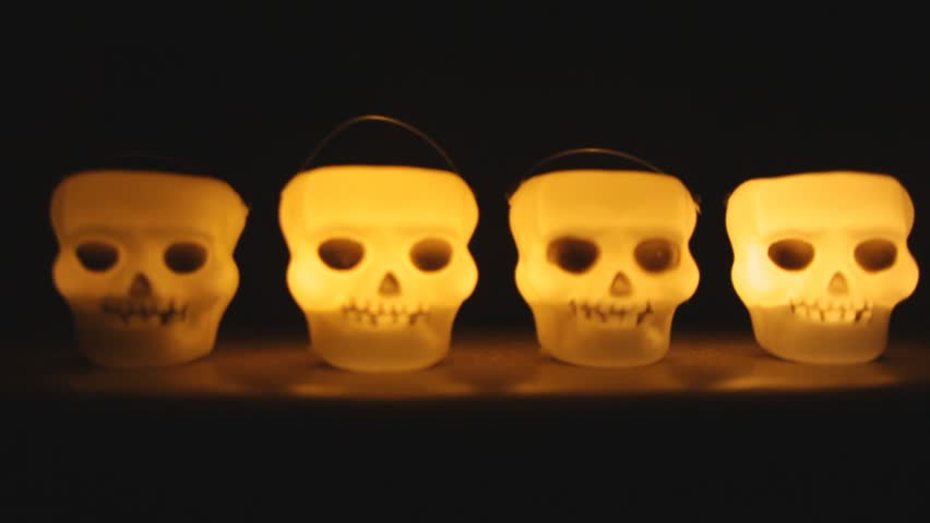 Glowing skull candle