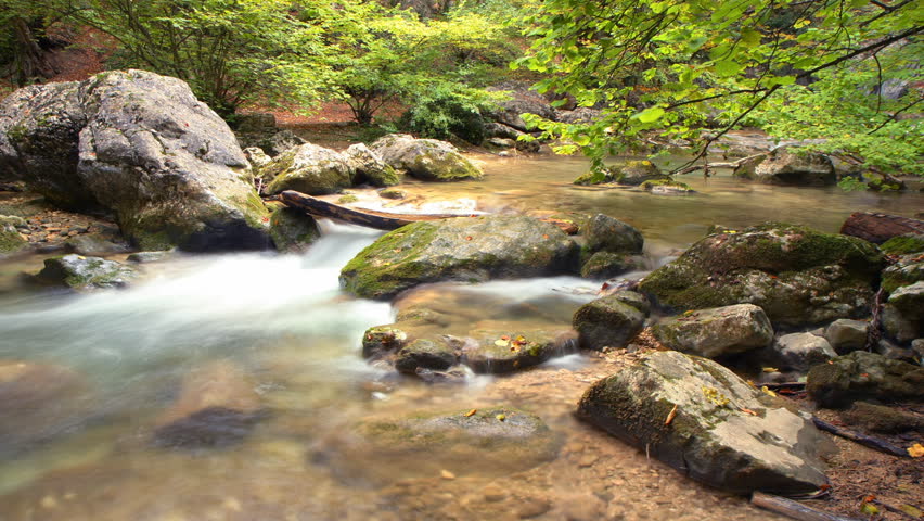 time lapse. wild rivers of Crimea. 