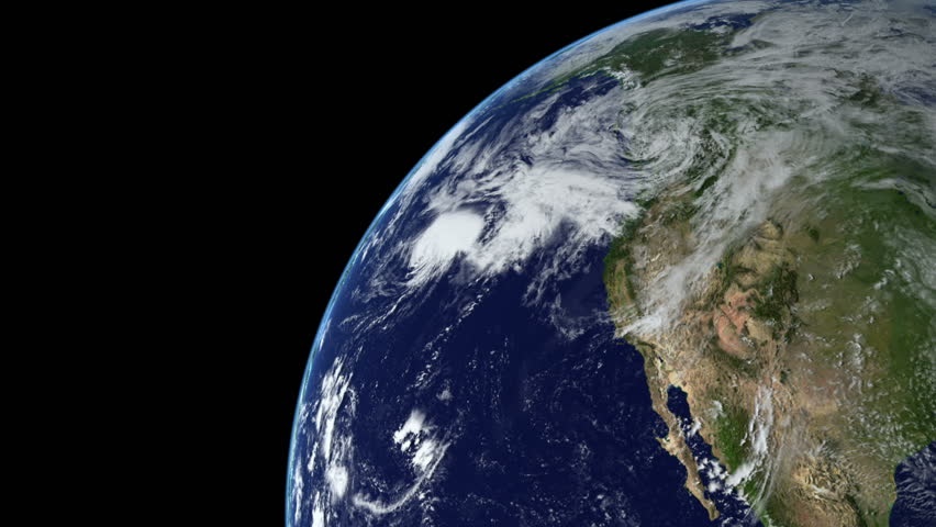 Seamless Loop Earth Animation 15 over northern hemisphere. Alpha matte. Part 3 of 4 (can be set in one big 1:40 min slow loopable animation with all 4 parts) Natural rotation. Clouds and atmosphere.