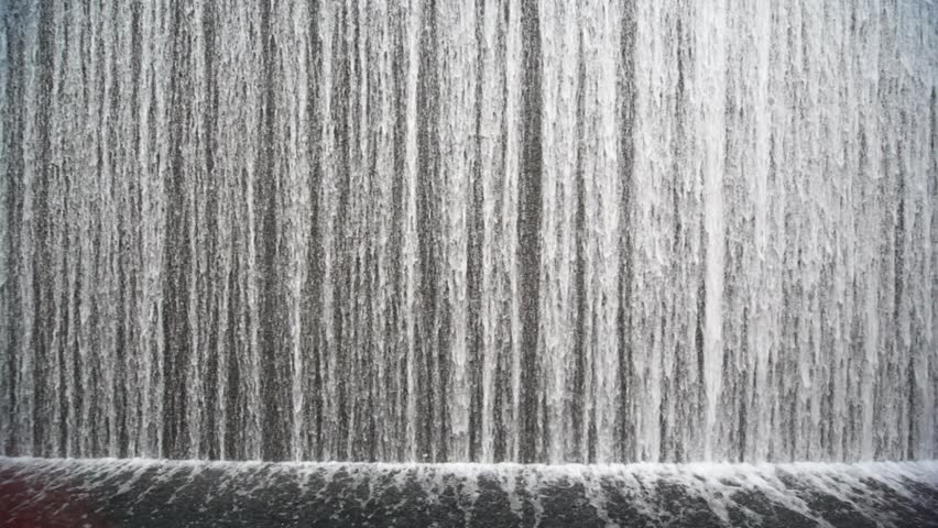 close shot on big beautiful artificial waterfall indoor