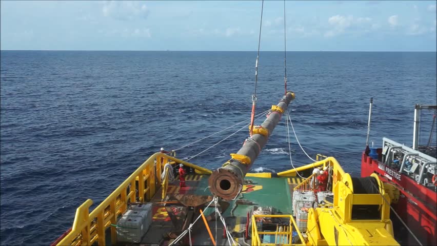 Offshore Vessel Recover Pipe Spool In The Sub Sea During Gas Pipeline ...