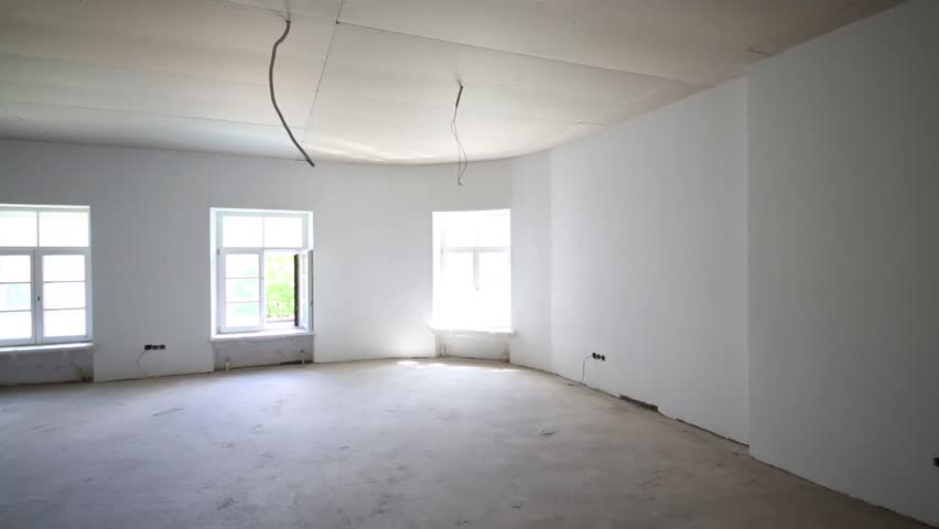 Indoor View Of Simple Empty Room Without Finishing In ...