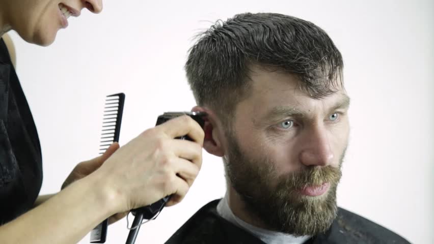 Similar To Barber Cuts The Hair In The Barbershop Slow Motion