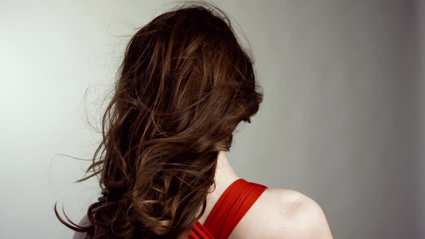 Brunette Girl With Long Hair Stock Footage Video 100 Royalty