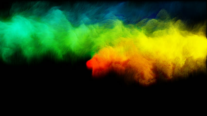 Color Smoke On Black Background Stock Footage Video 100