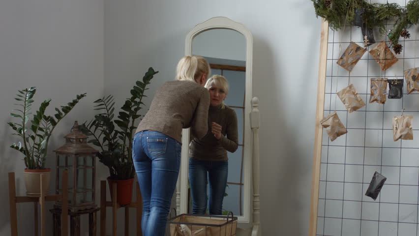 Mirror Reflection Of Dissatisfied Middle Stock Footage 100 Royalty Free 1007801482 Shutterstock