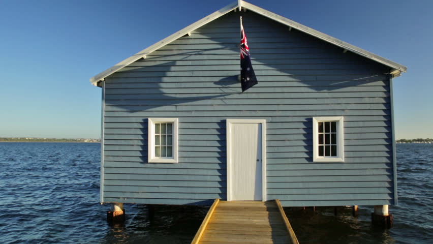 Hd00 09the Iconic Landscape Of Blue Boat House From 1930s With