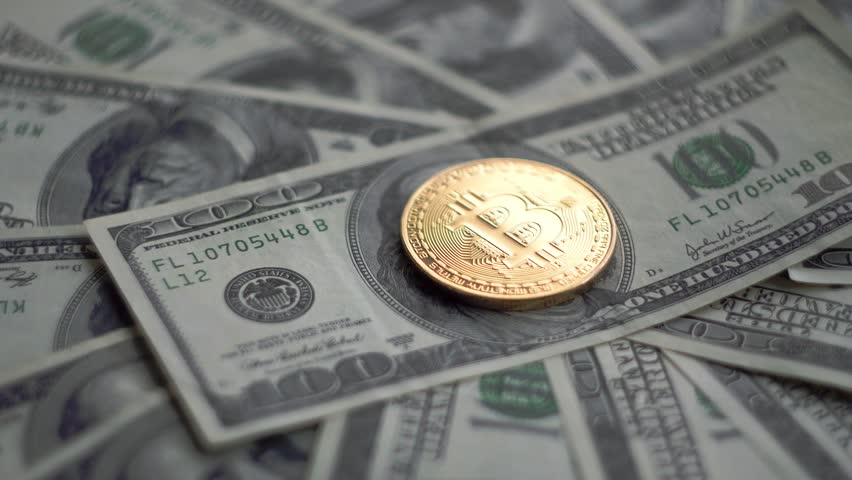 Gold Bitcoin Btc Coins Rotating Stock Footage Video 100 Royalty Gold Bitcoin Btc Coins Rotating On Bills Of 100 Dollars Worldwide Virtual Internet Cryptocurrency And Digital Payment System Coin Money Crypto