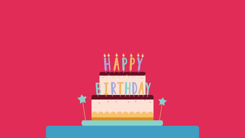 Happy Birthday Animated Greeting Card Stock Footage Video 100