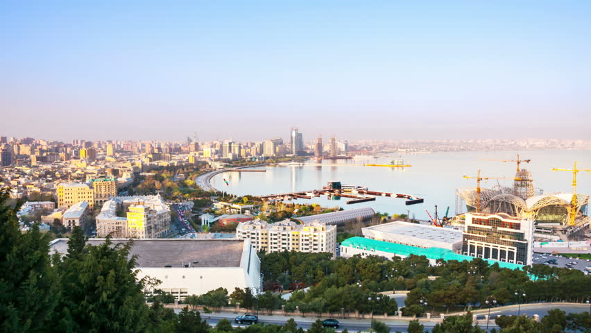 Stock video of baku, azerbaijan. aerial view of baku ...
