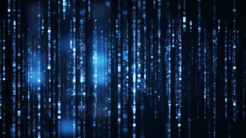 Columns Of Blue Hex Digital Symbols Futuristic Big Data Information Technology Concept Computer Generated Seamless Loop Animation 4k 4096x2304