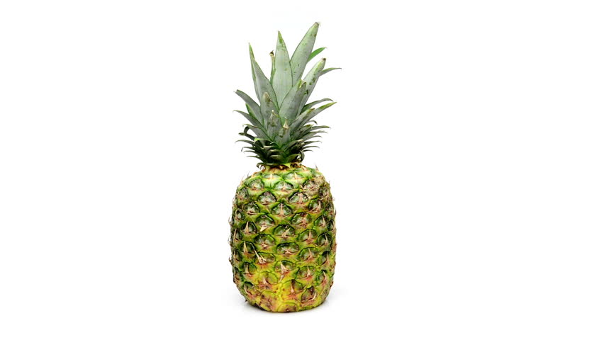 Pineapple Uncut On White Background Stock Footage Video 1642468