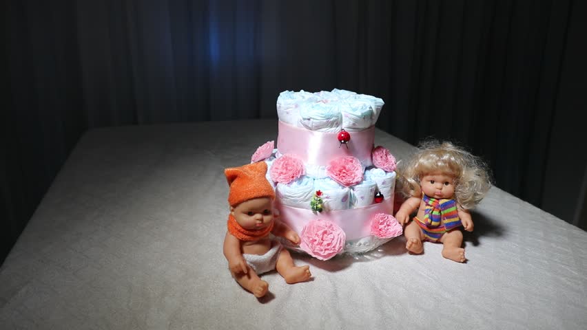 Slider Shot Cake Of Diapers Baby Shower Gift Diaper Wrapped Diapers