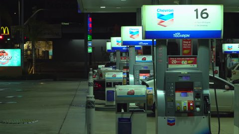 Chevron American Gas Station At Stock Footage Video 100 Royalty