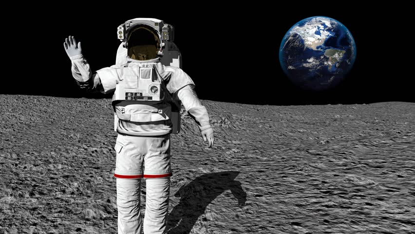 Astronaut Walking On the Moon Stock Footage Video (100% Royalty-free ...