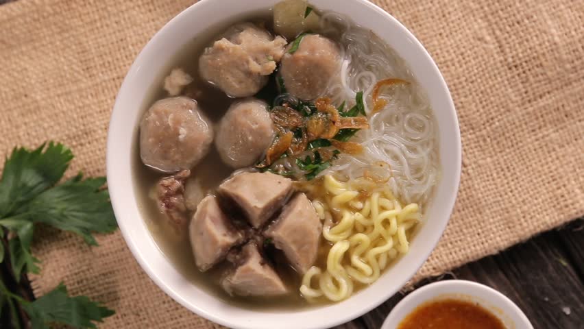  Bakso  Indonesian Meatball Served with Stock Footage Video 