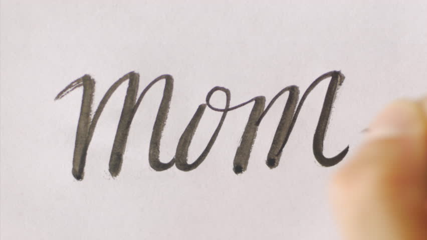 Cursive Mom Written In Calligraphy