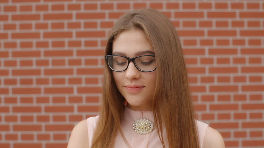 Petite glasses licking students