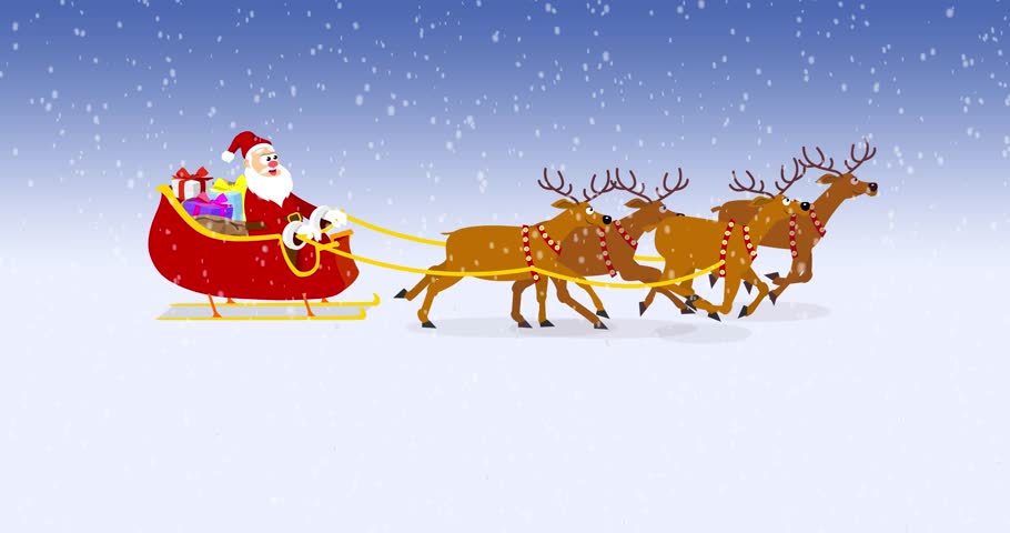 Animated Santa Claus Riding In Stock Footage Video 100