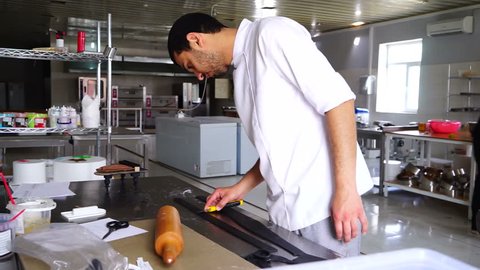 Chef In Black Uniform Throwing Stockvideos Filmmaterial 100