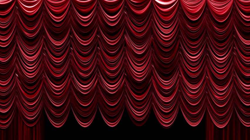 Hd00 12red Satin Curtain Drapes For A Stage Or Show Slowly