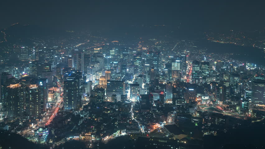 Heart of Seoul at Night in South Korea image - Free stock photo ...