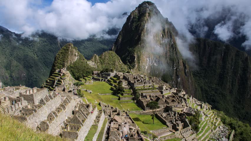 Stone Buildings And Temples In Machu Picchu Peru Image Free Stock