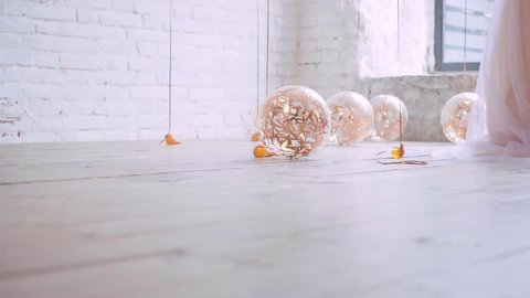 Pink Glitter Background Wooden Floor Stock Video Footage 4k And