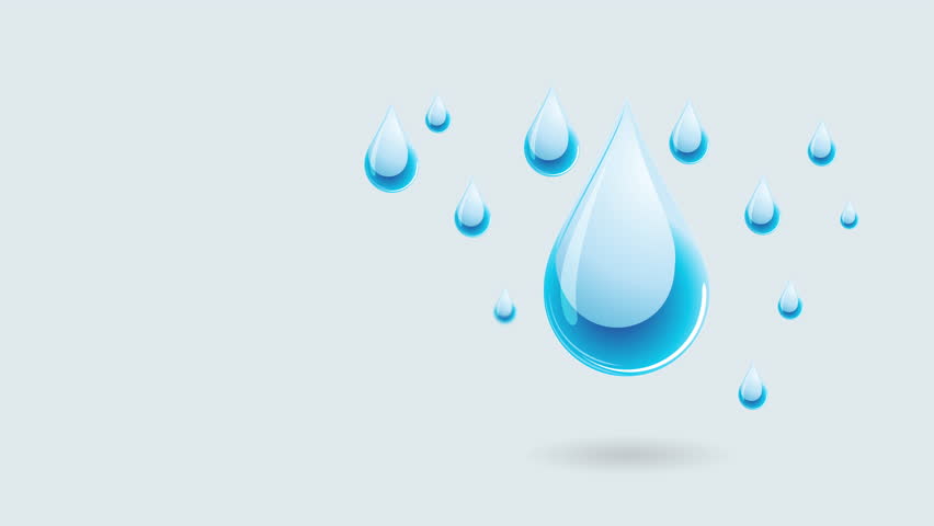 Save Water Drops Animation. Concept Stock Footage Video (100% Royalty