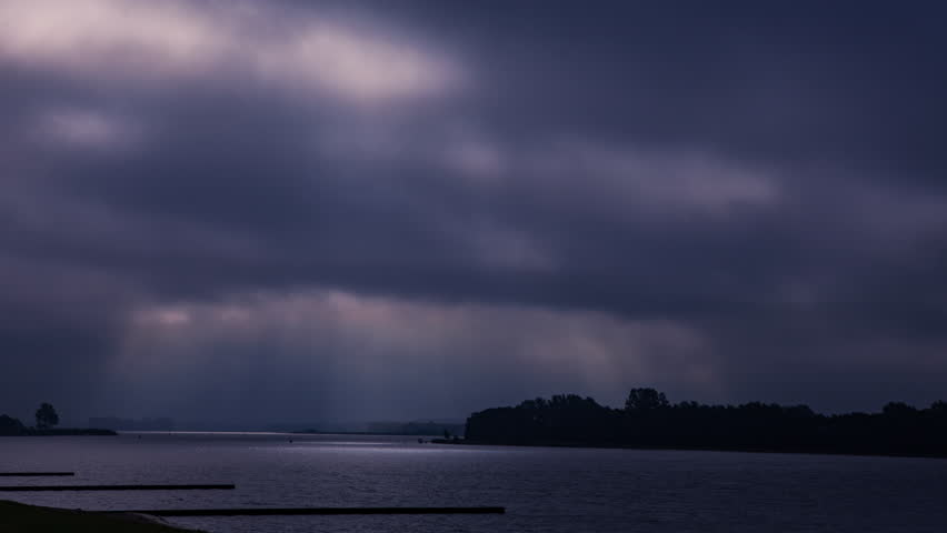 Storm clouds over the dusk lake landscape image - Free stock photo ...