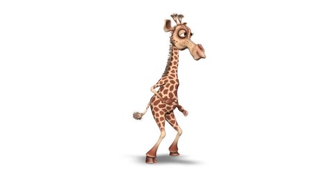 Giraffe 3d Fun Character 2 Video Loops On Background And On Alpha Channel