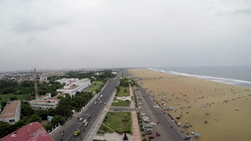 Beach and sky at the Marina in Chennai, India image - Free stock photo ...