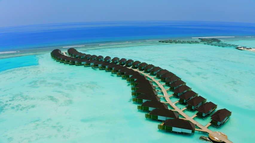 Aerial View Under Construction Maldives Stockvideos