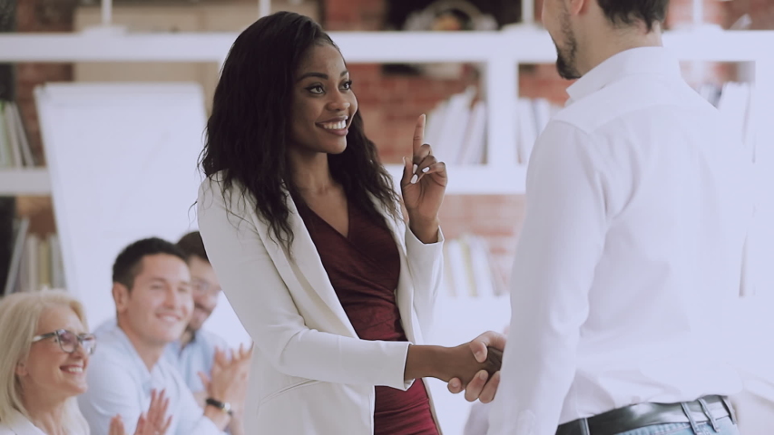 Image result for black woman being congratulated by boss