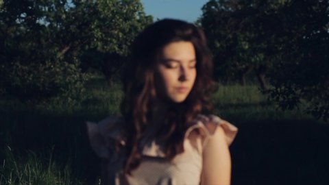 Beautiful Woman In White Dress Stock Footage Video 100 Royalty