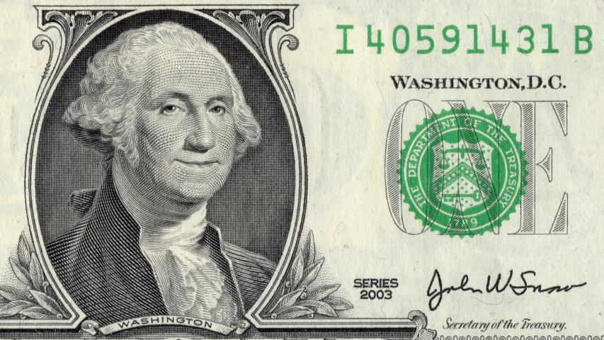 $1 ONE-DOLLAR Bill MOUNT RUSHMORE NATIONAL MEMORIAL MOUMENT Legal Tender U.S